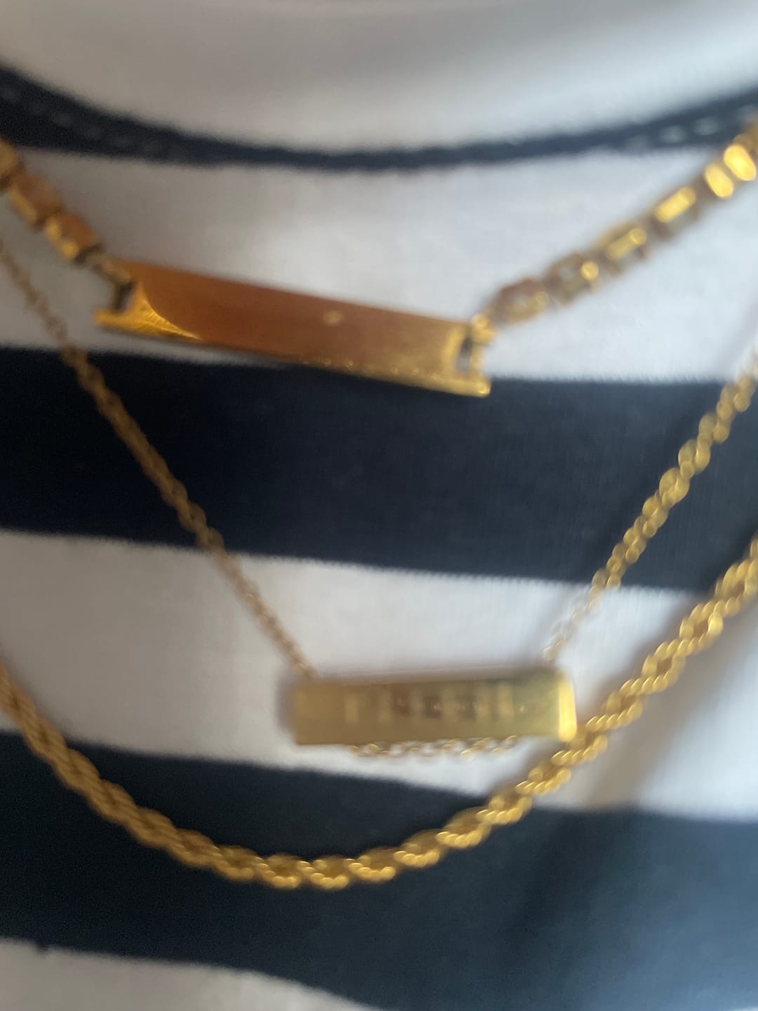 Customer photo review of Rope Necklace & Bracelet Set In Gold