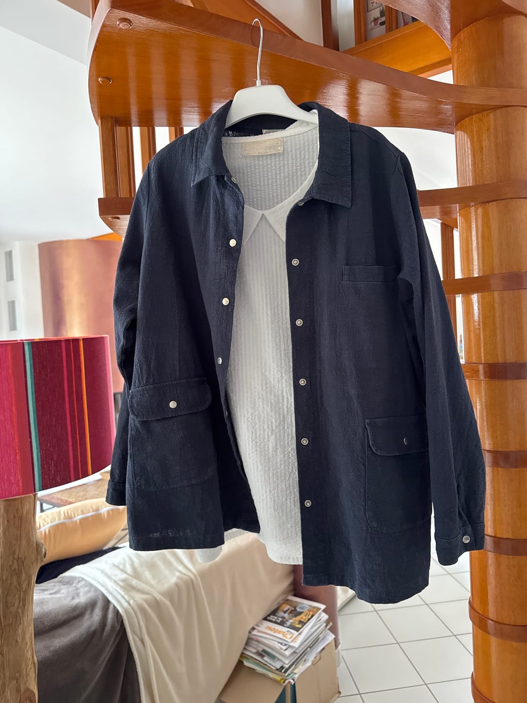 Customer photo review of Veste Véga - lin stone wash marine