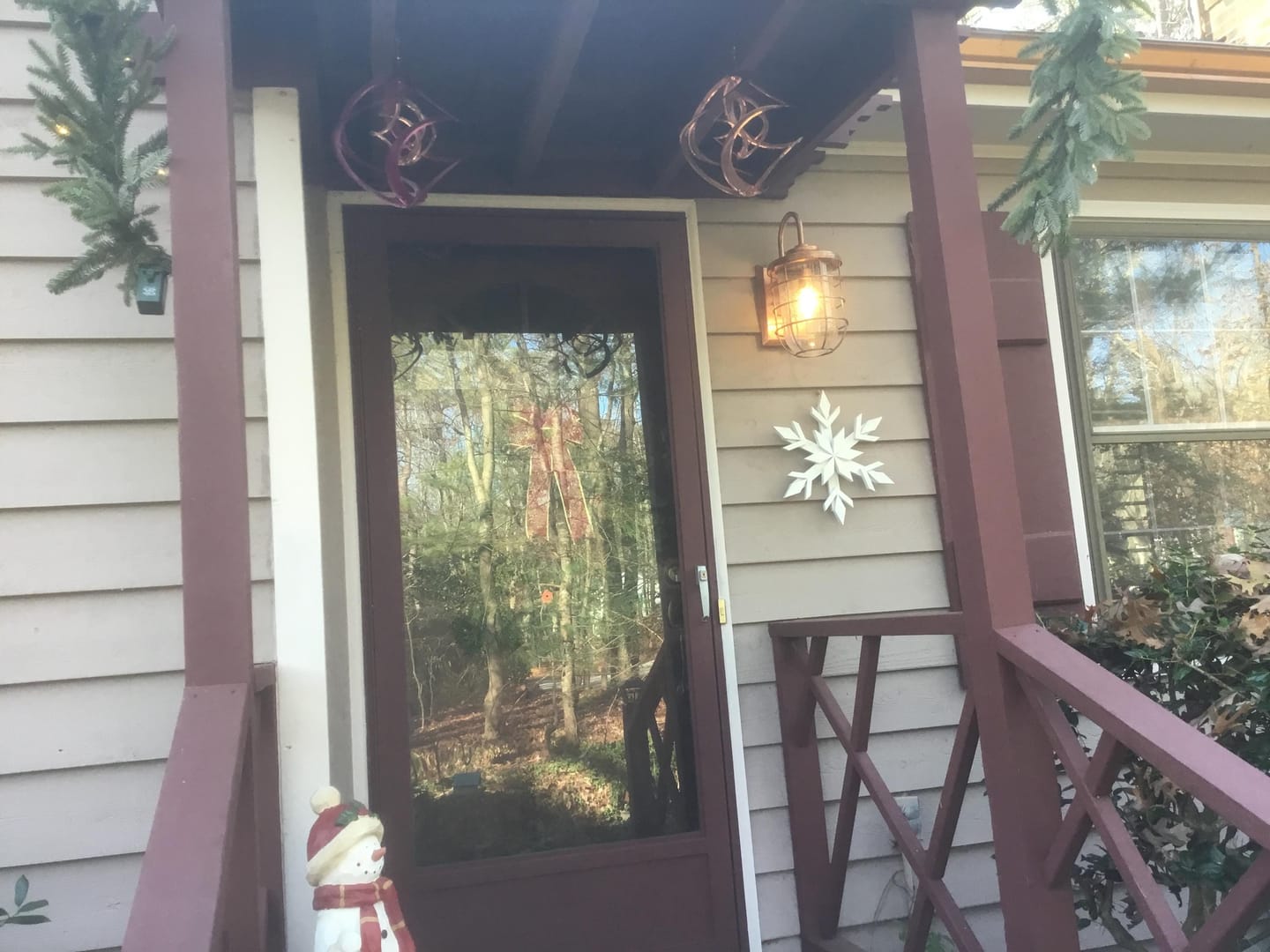 Customer photo review of Handcrafted Cedar Wooden Snowflake