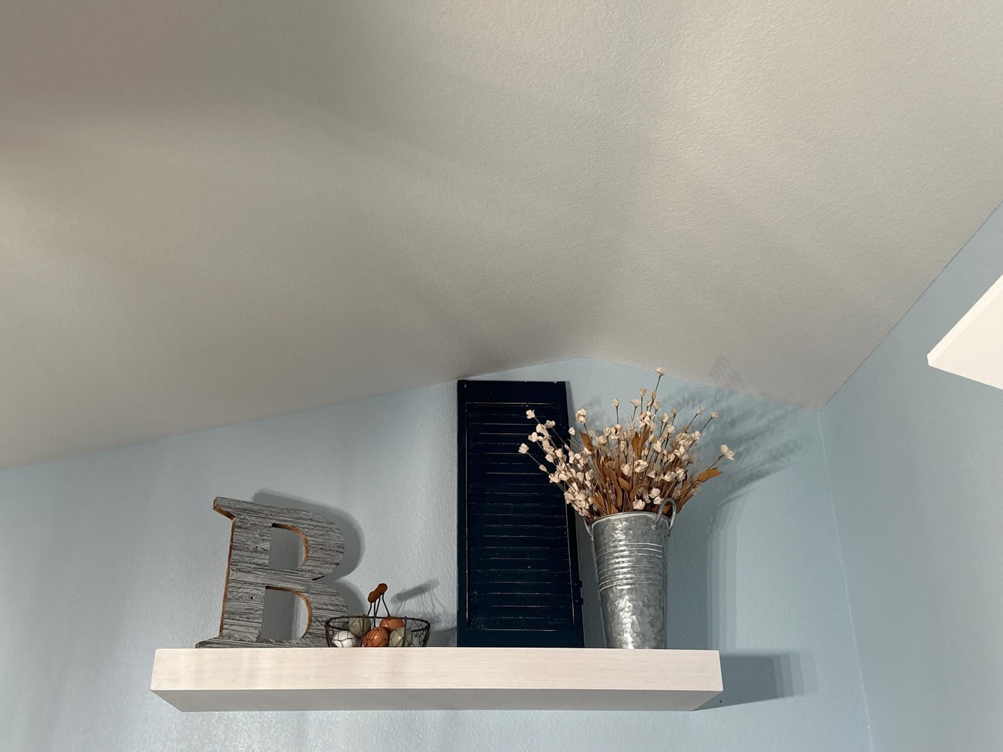 Customer photo review of Farmhouse Wood Slat Letters - Weathered White