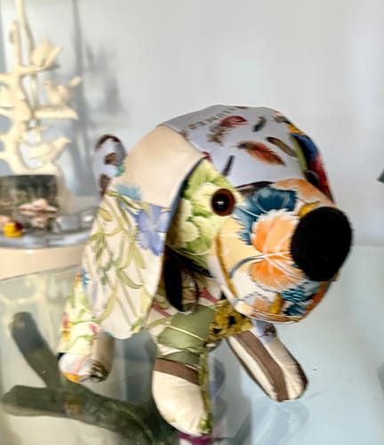 Customer photo review of Vintage Silk Scarf Loyal Puppy