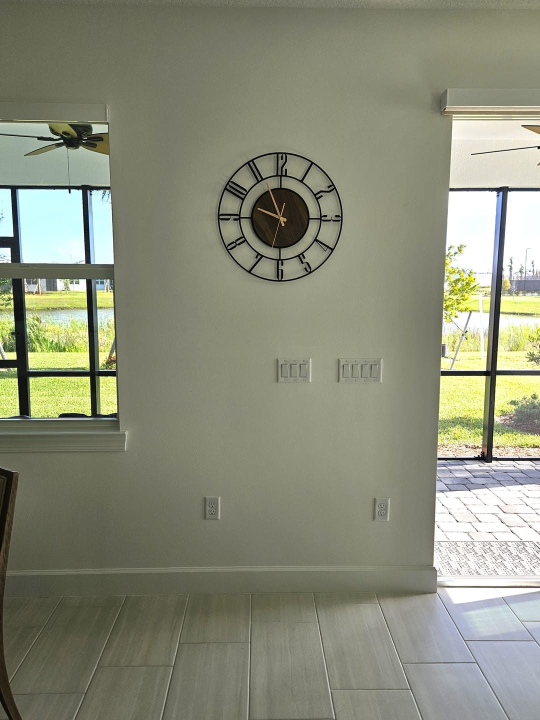 Customer photo review of Wood and Metal Wall Clock