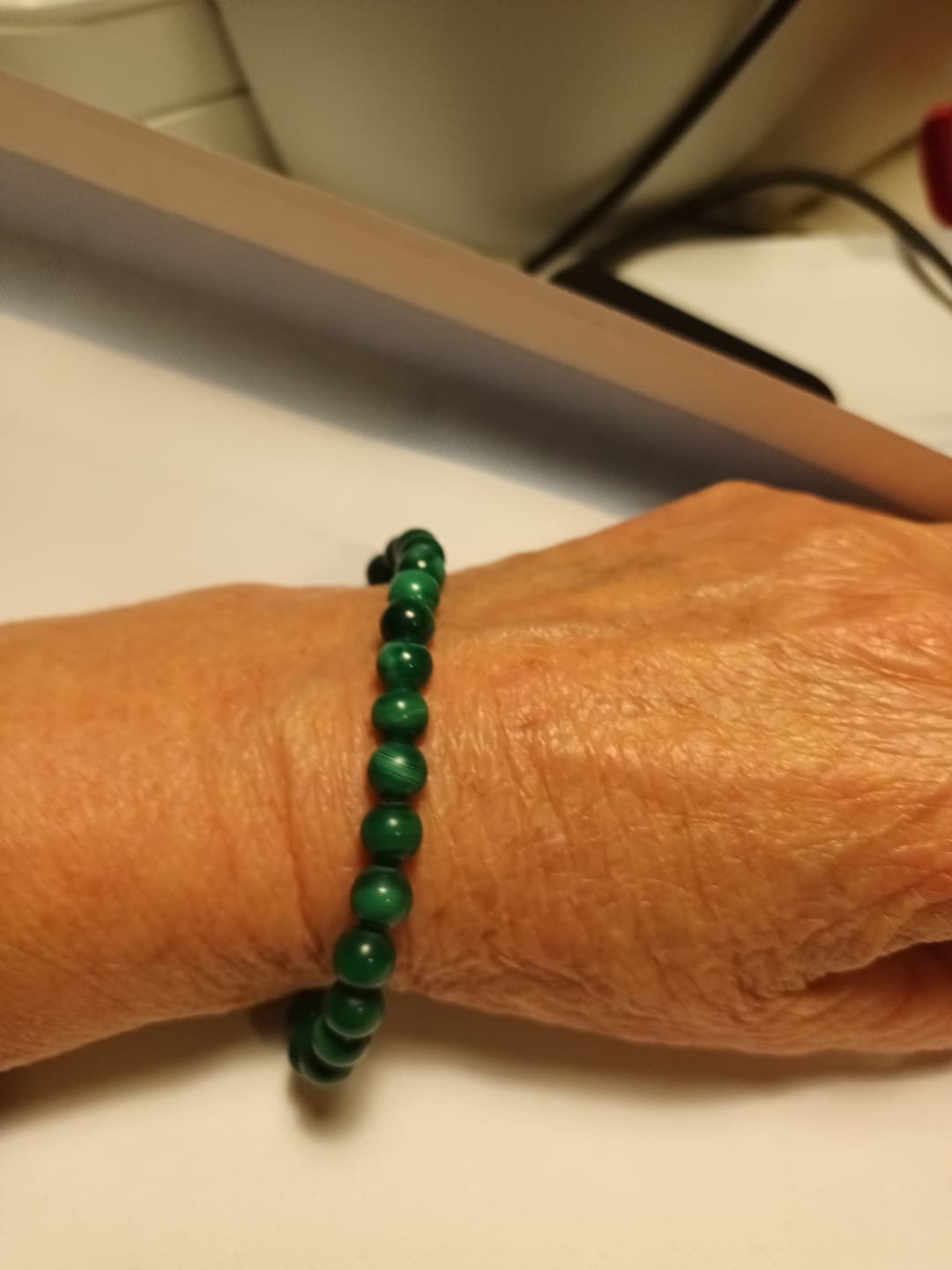 Customer photo review of Bracelet "Purification" en Malachite Véritable
