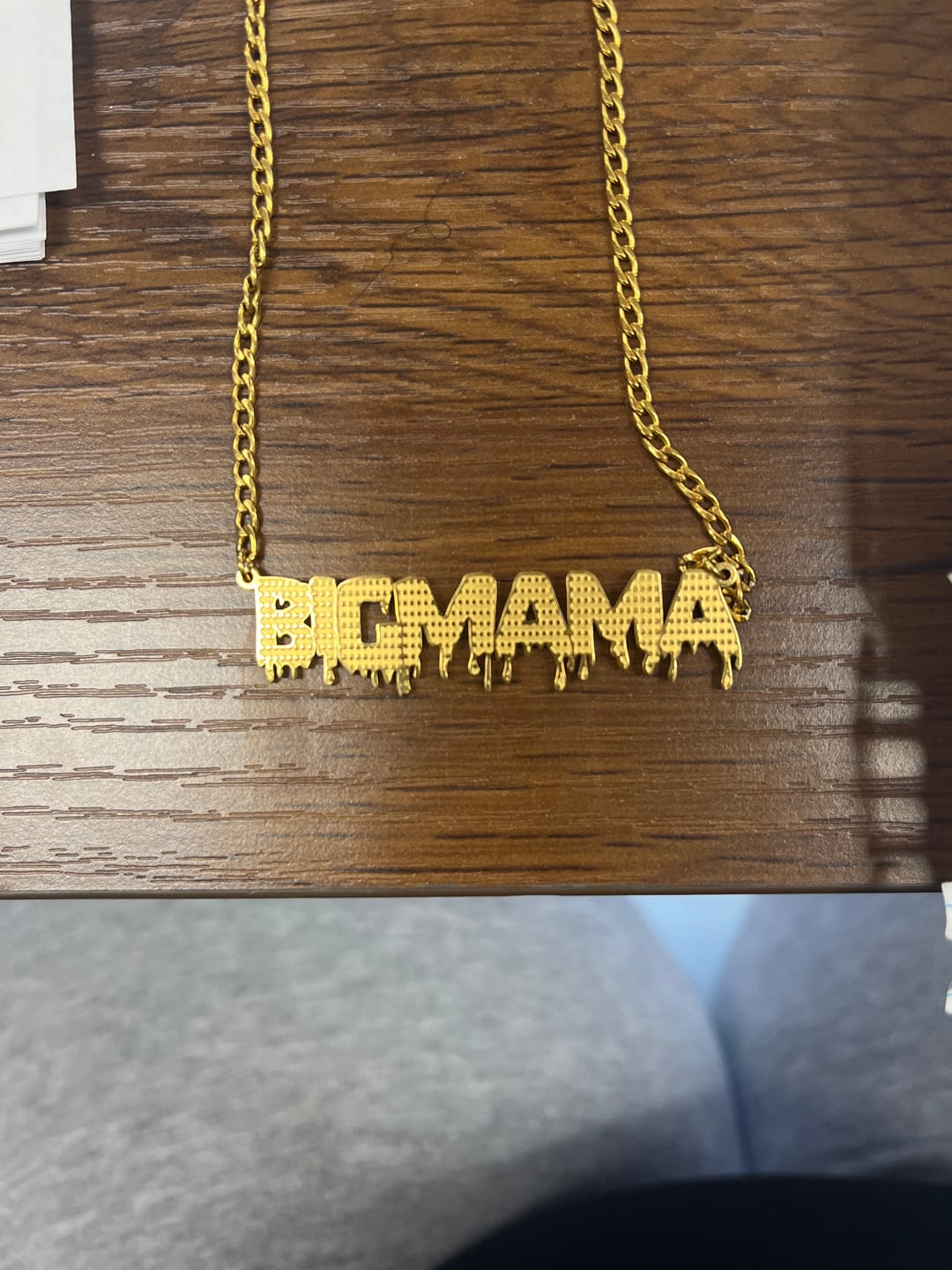 Customer photo review of Drippy Name Necklace w/ Cuban Chain