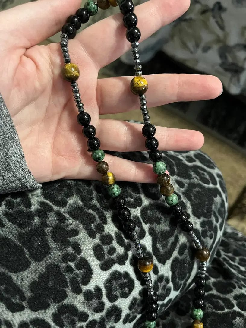 Customer photo review of Olivenorma Kreuz Katholischer Naturstein Rosenkranz Anhänger Halskette