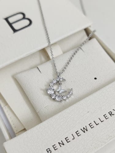 Customer photo review of Luna Crescent Necklace