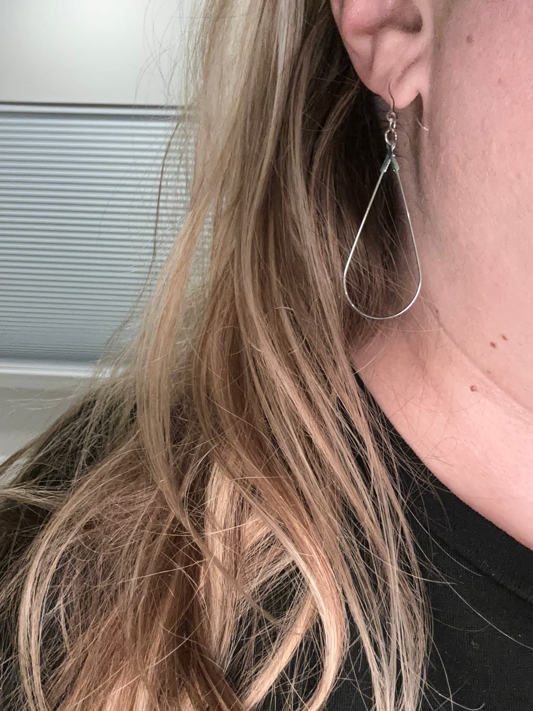 Customer photo review of Teardrop Safety Pin Dangles Hypoallergenic Earrings for Sensitive Ears Made with Plastic Posts