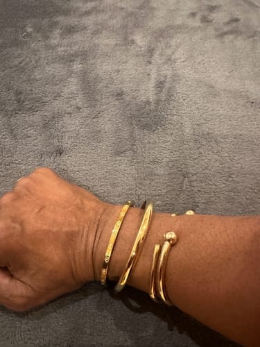 Customer photo review of Classic Chunky Gold Bangle