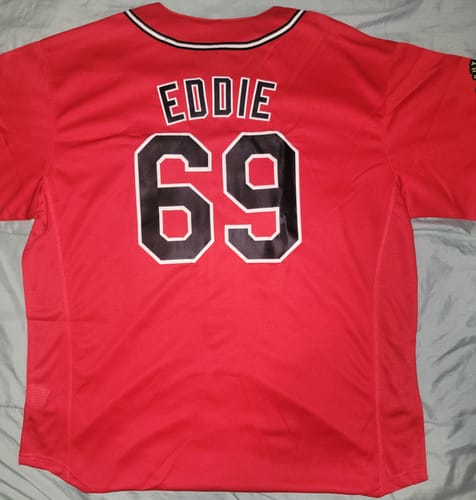 Customer photo review of Custom Red Black-White Solider Classic Style Authentic Baseball Jersey