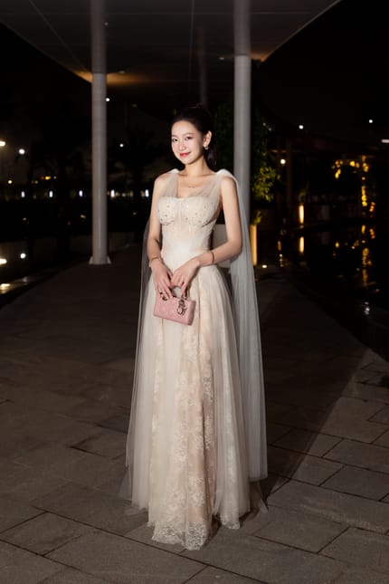 Customer photo review of NYXARA Mesh Maxi Dress