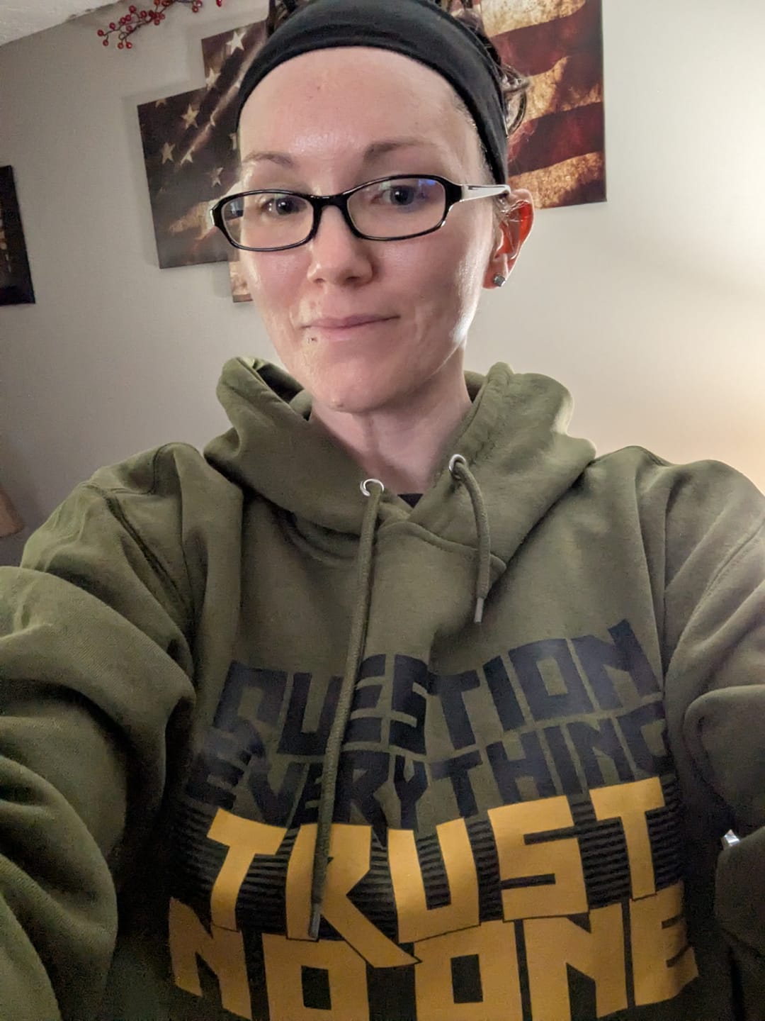 Customer photo review of Question Everything Hoodie