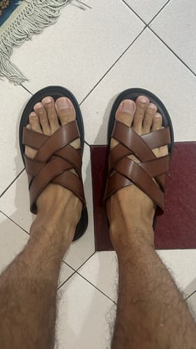 Customer photo review of Remy Sandal - Coffee Leather