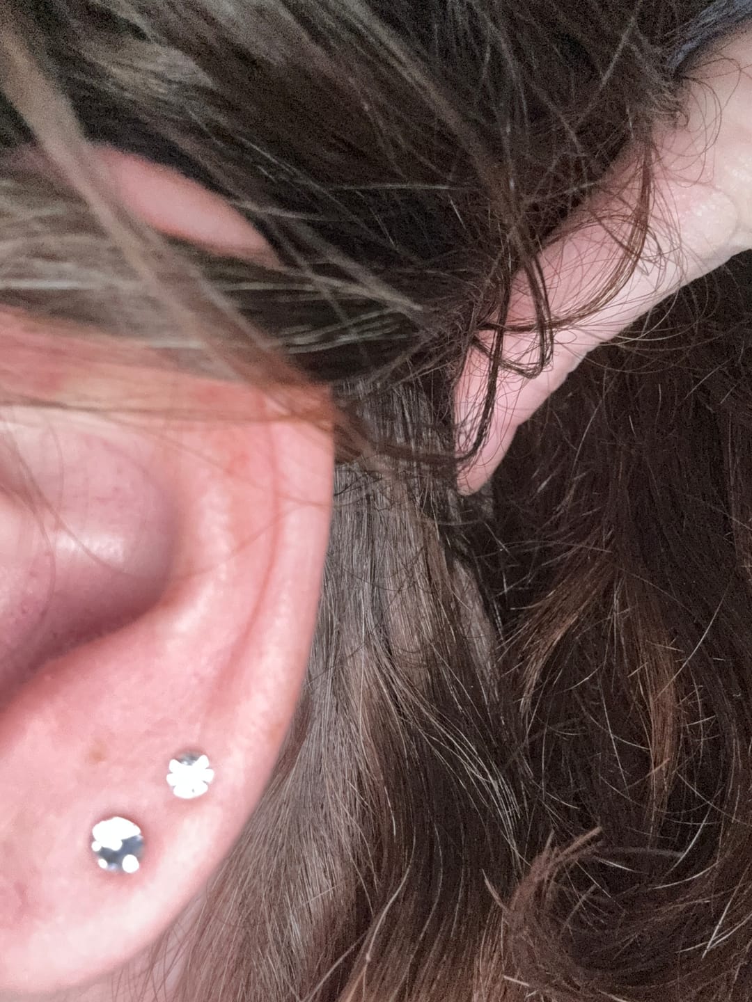 Customer photo review of Petite Faux Diamond Studs Hypoallergenic Earrings for Sensitive Ears Made with Plastic Posts