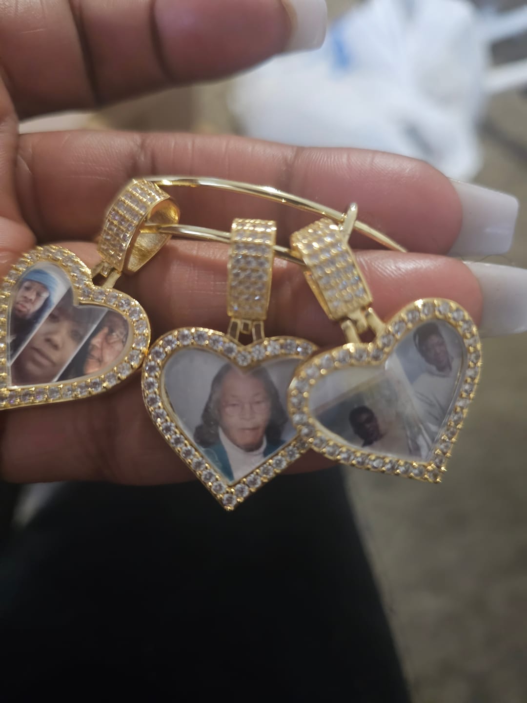 Customer photo review of Hearts Photo Bangle Bracelet