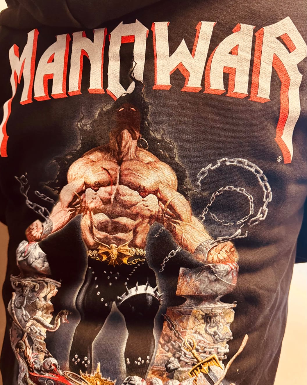 Customer photo review of MANOWAR ZIP HOODIE LOUDER THAN HELL 2025