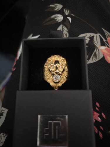 Customer photo review of Certified VVS1 Moissanite 3D Lion Head Ring