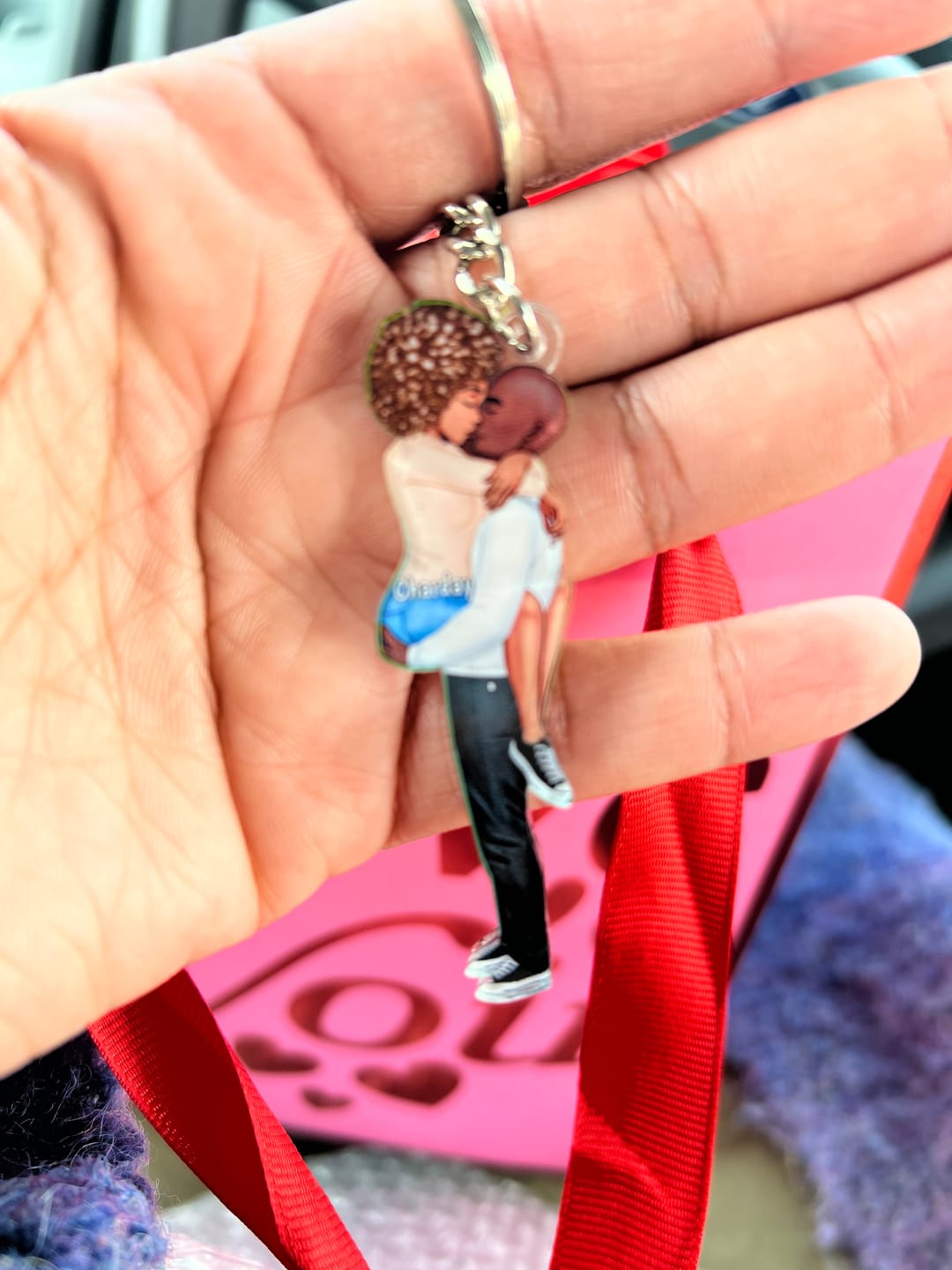 Customer photo review of Personalized Keychain, Couple Portrait, Firefighter, Nurse, Police Officer, Teacher, Gifts by Occupation