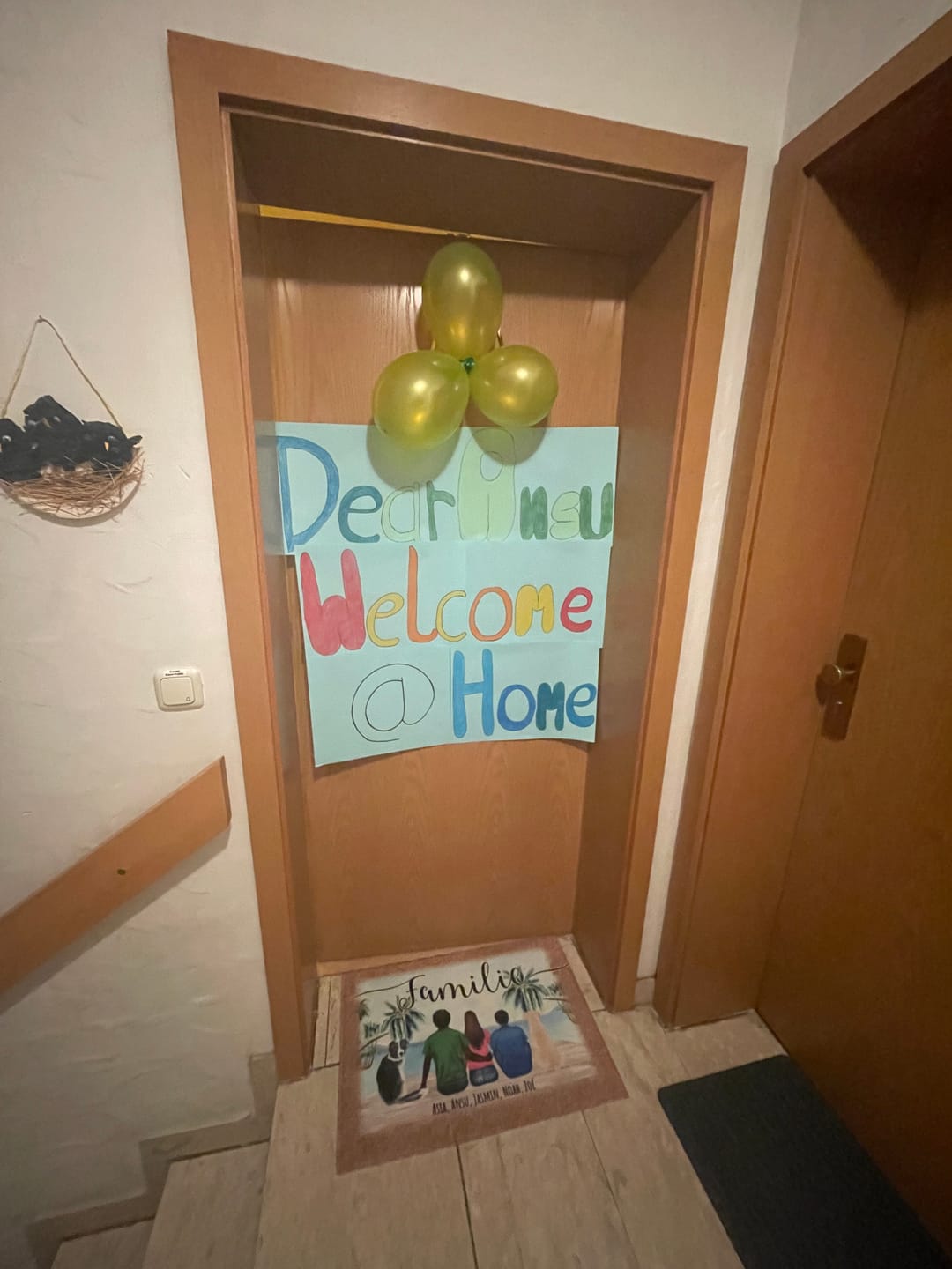 Customer photo review of Unterwegs mit Haustier Familie - Individuelle Fußmatte
