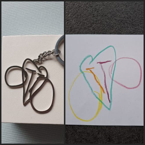 Customer photo review of Persönliche Kinderzeichnung als Halskette oder Anhänger