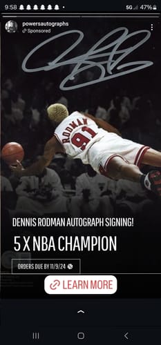 Customer photo review of Dennis Rodman Autograph Signing