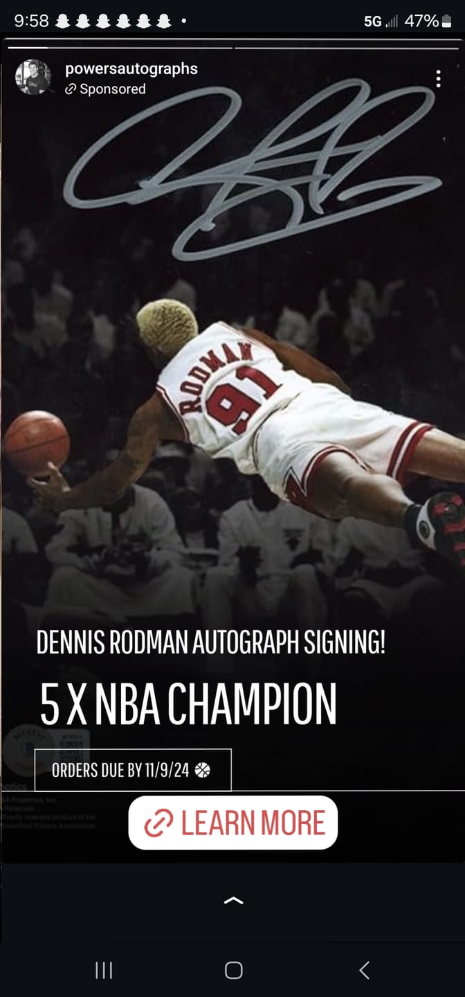 Customer photo review of Dennis Rodman Autograph Signing