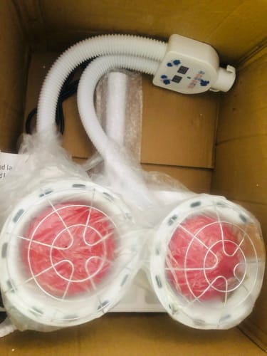 Customer photo review of Red Light Therapy LED Electric Infrared Baking Lamp 275W Double-head 360° Adjustable Temperature Heat Lamp Remote Control With Rotating Pulley Base