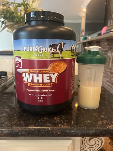 Customer photo review of Whey Protein Isolate Peanut Better