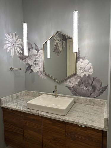 Customer photo review of Black and white Retro Flower