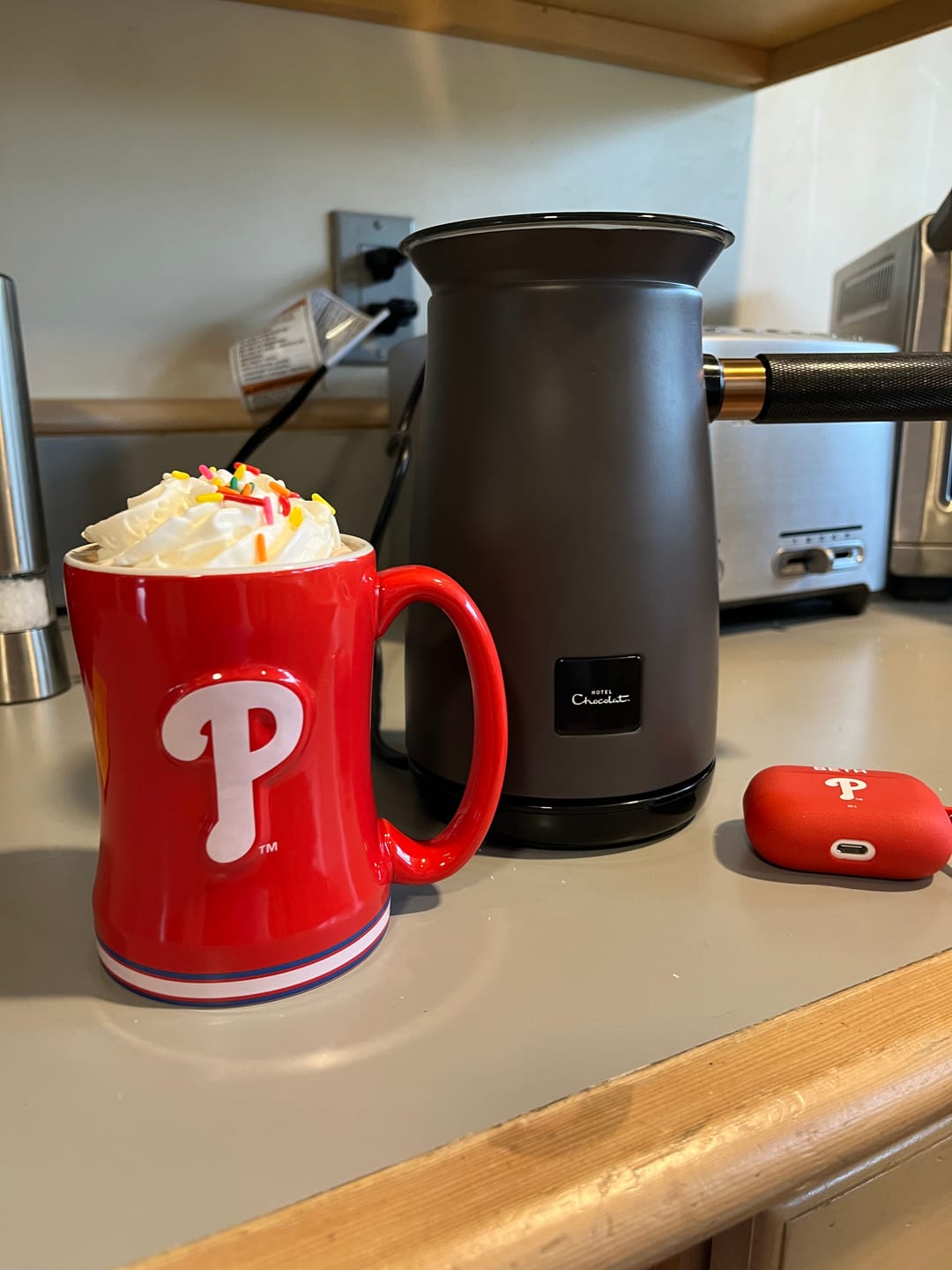 Customer photo review of Peppermint Dark Hot Chocolate Flakes