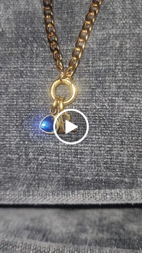 Customer video review of Letter & birthstone necklace gold