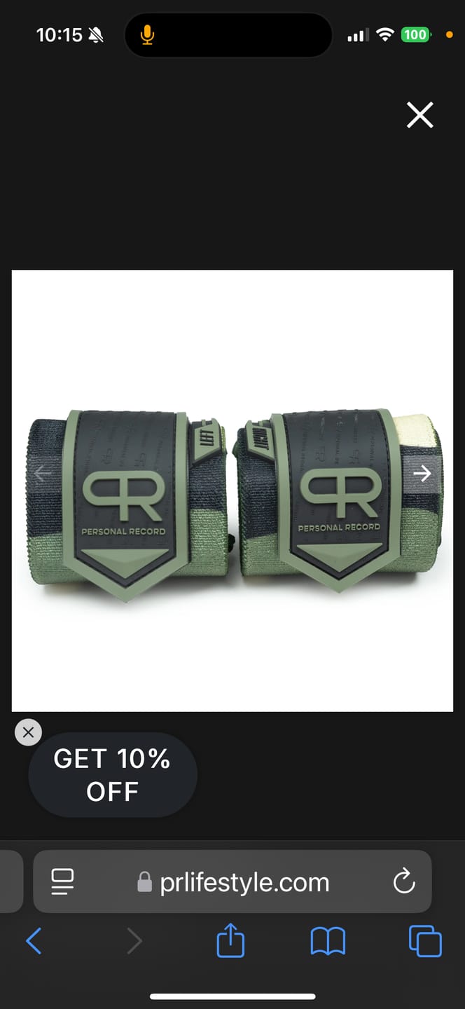 Customer photo review of Personal Record Heavy Duty Premium Wrist Wraps - PR901 - Green Camo