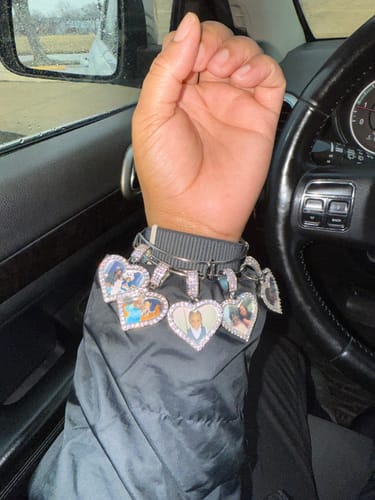 Customer photo review of Hearts Photo Bangle Bracelet