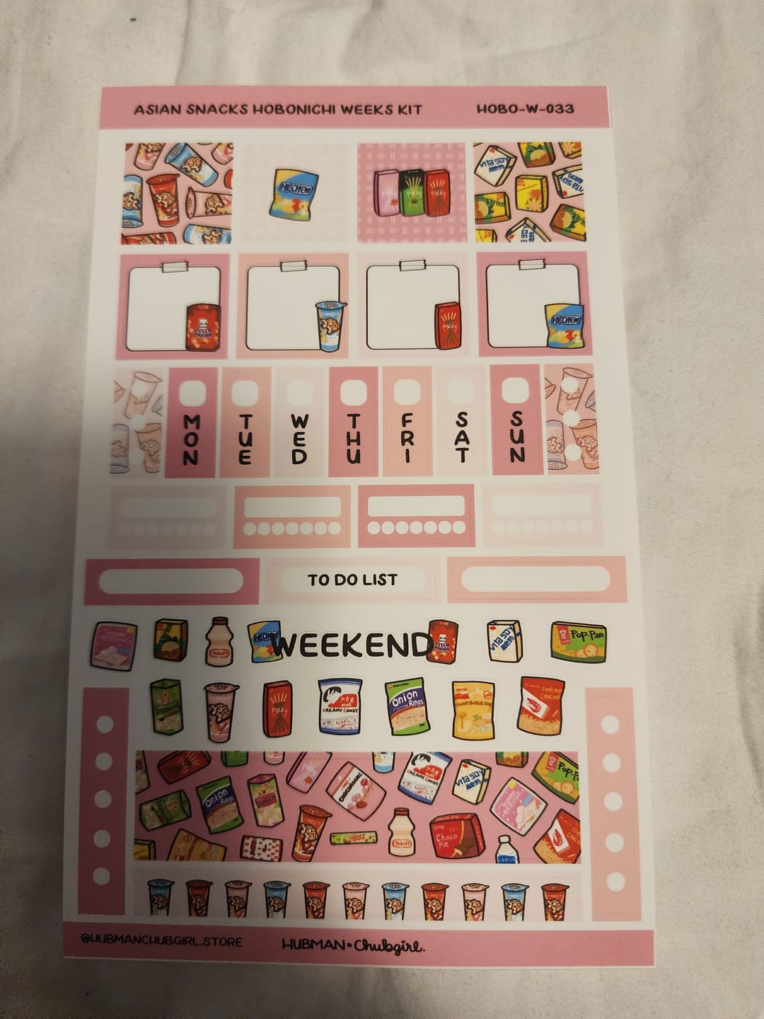 Customer photo review of Asian Snacks Theme Hobonichi Weeks kit