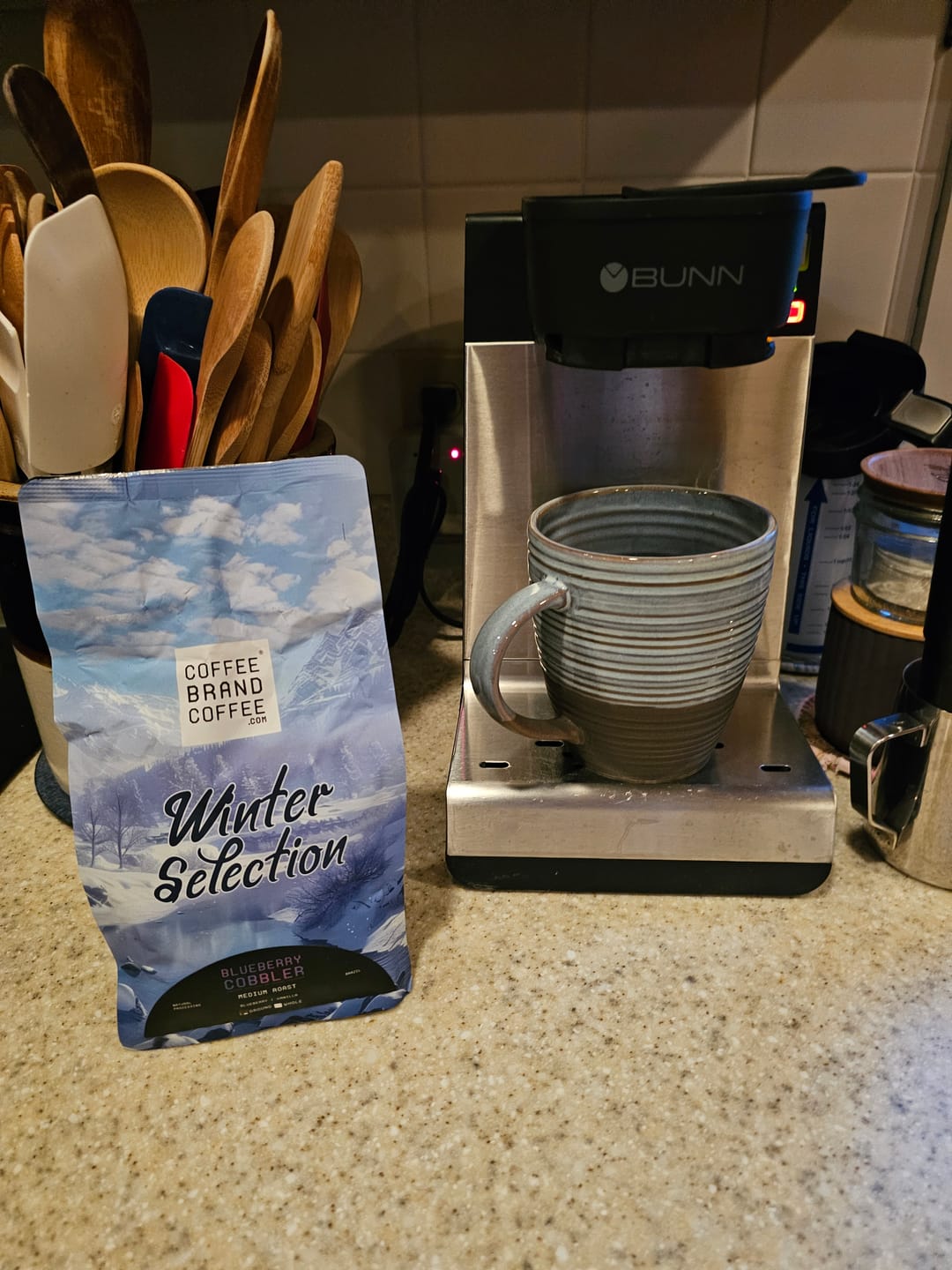 Customer photo review of Blueberry Cobbler Flavored Coffee