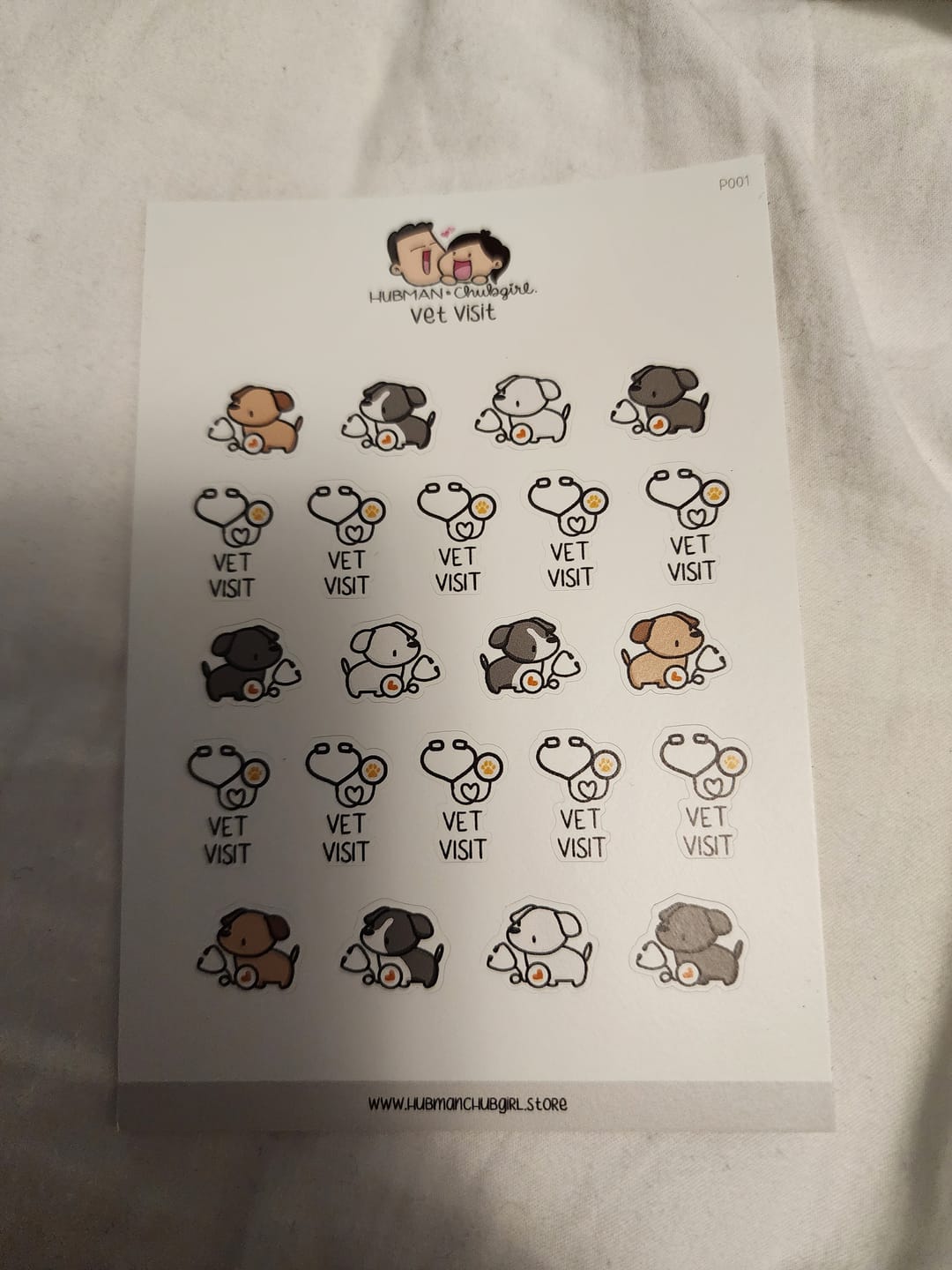 Customer photo review of Vet Visit Planner Stickers