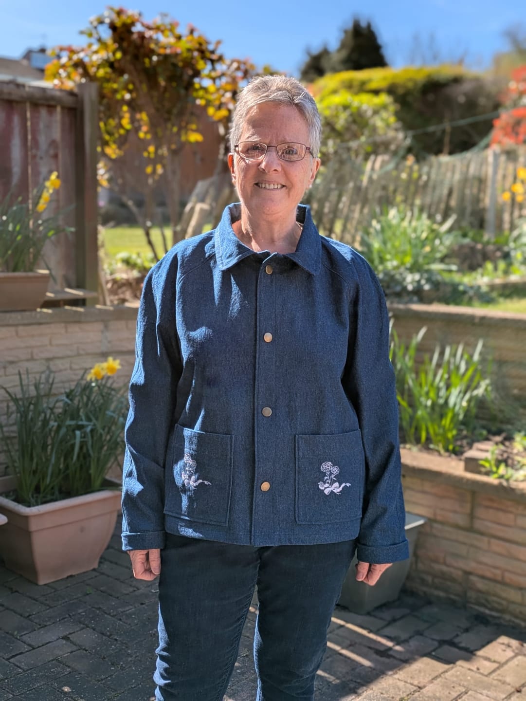 Customer photo review of 8oz Washed Denim Fabric