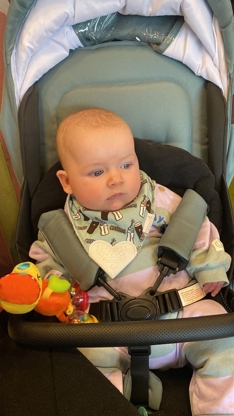 Customer photo review of Cheers Teething Bib