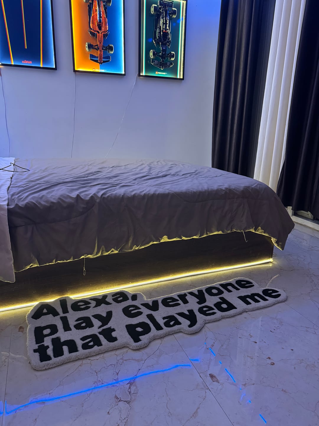 Customer photo review of Alexa Play Everyone That Played Me Rug | Handtufted | LetsRug