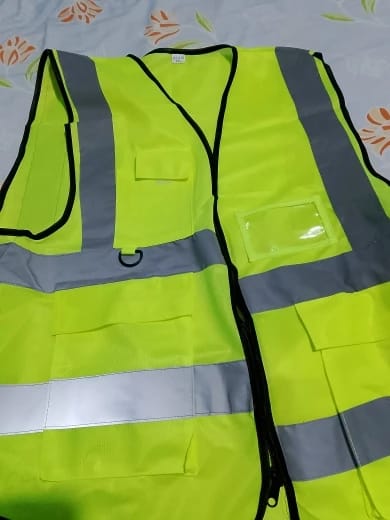 Customer photo review of Custom Safety Vest Class 2 High Visibility Reflective with Pockets Construction workwear