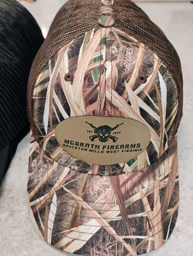 Customer photo review of [12 Pack] Mossy Oak Camouflage Leather Patch Trucker Hats