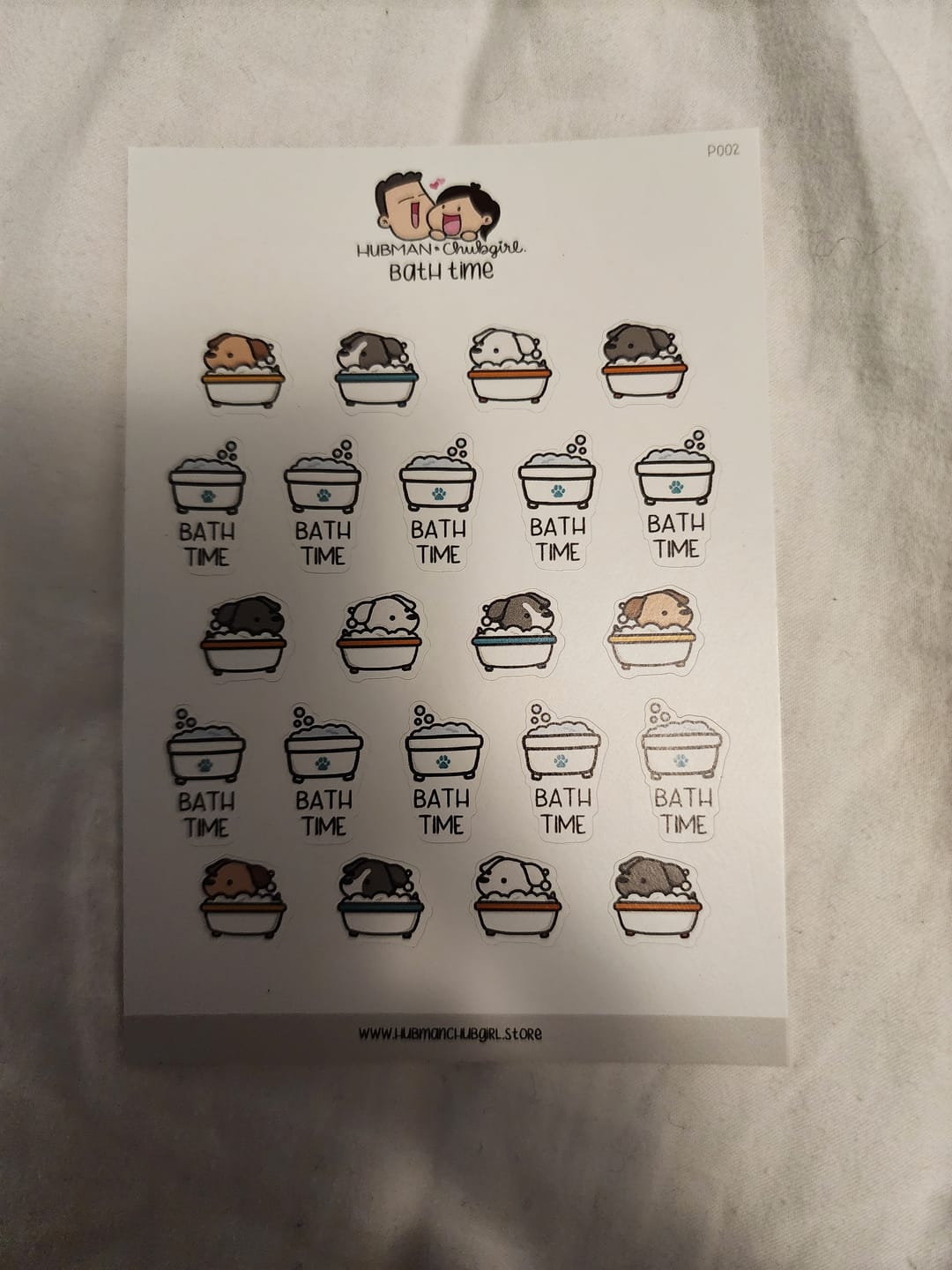 Customer photo review of Bath Time Planner Stickers