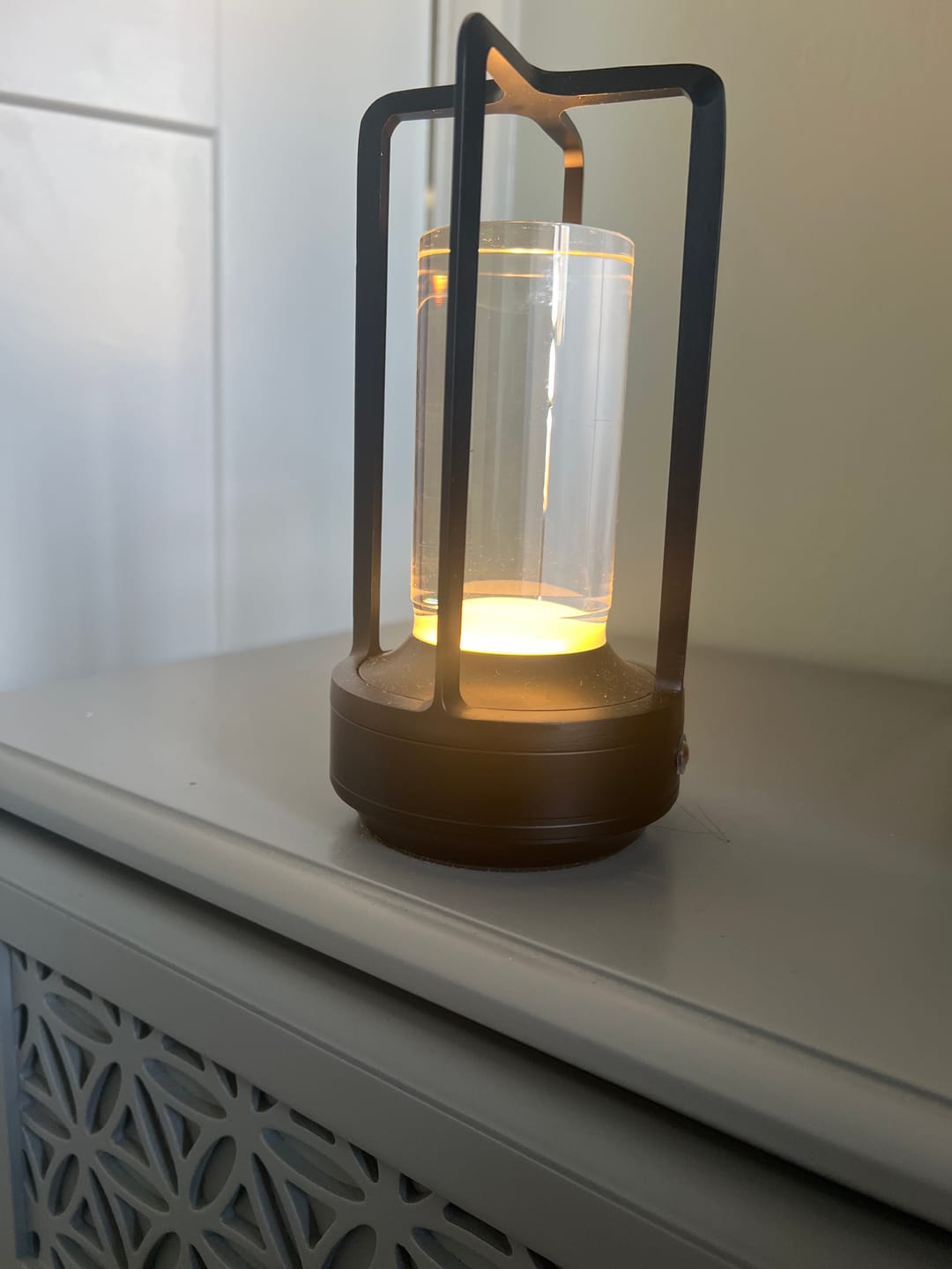 Customer photo review of Modern Cordless Metal Nordic Desk & Table Lamp - Cordless, Rechargeable, LED with Touch Control & Dimming Feature, Suitable for Bedroom, Home, Outdoor - Ideal Night Light for Restaurant and Home Usage