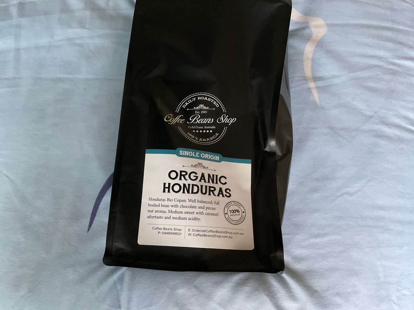 Customer photo review of Organic Honduras Coffee Beans