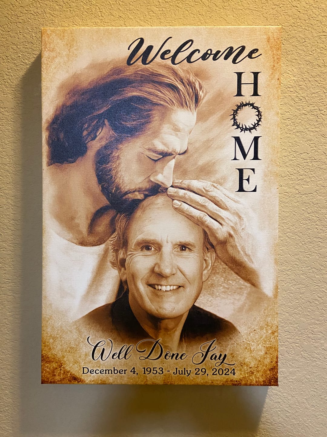Customer photo review of Custom Canvas Prints, God Sympathy Gifts, Jesus Memorial Gift, Remembrance Gifts, Bereavement Gift, Welcome Home Jesus Canvas