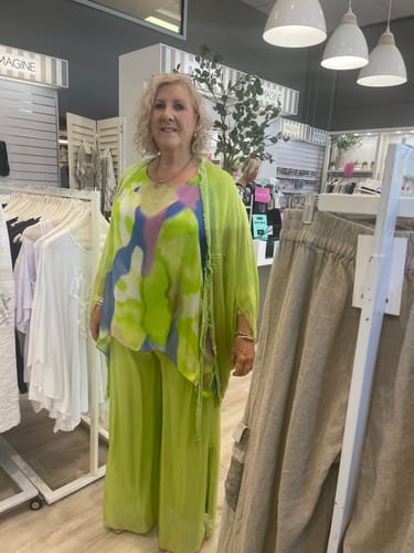 Customer photo review of Caylee Top in Lime Splice
