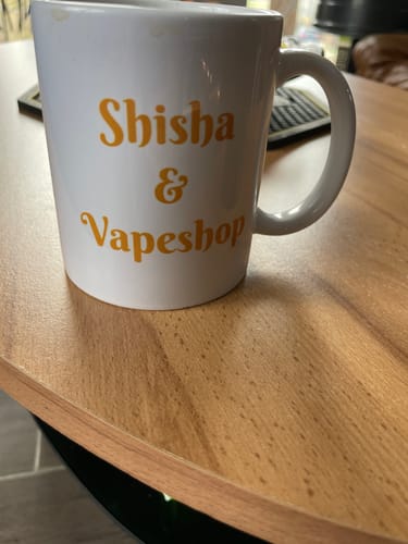 Customer photo review of TassenExpress - Becher Keramik Tasse mit Logo bedruckt 325ml Firmenlogo