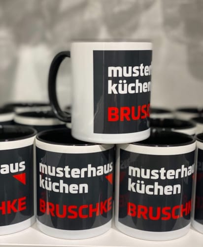 Customer photo review of TassenExpress - Becher Keramik Tasse mit Logo bedruckt 325ml Firmenlogo