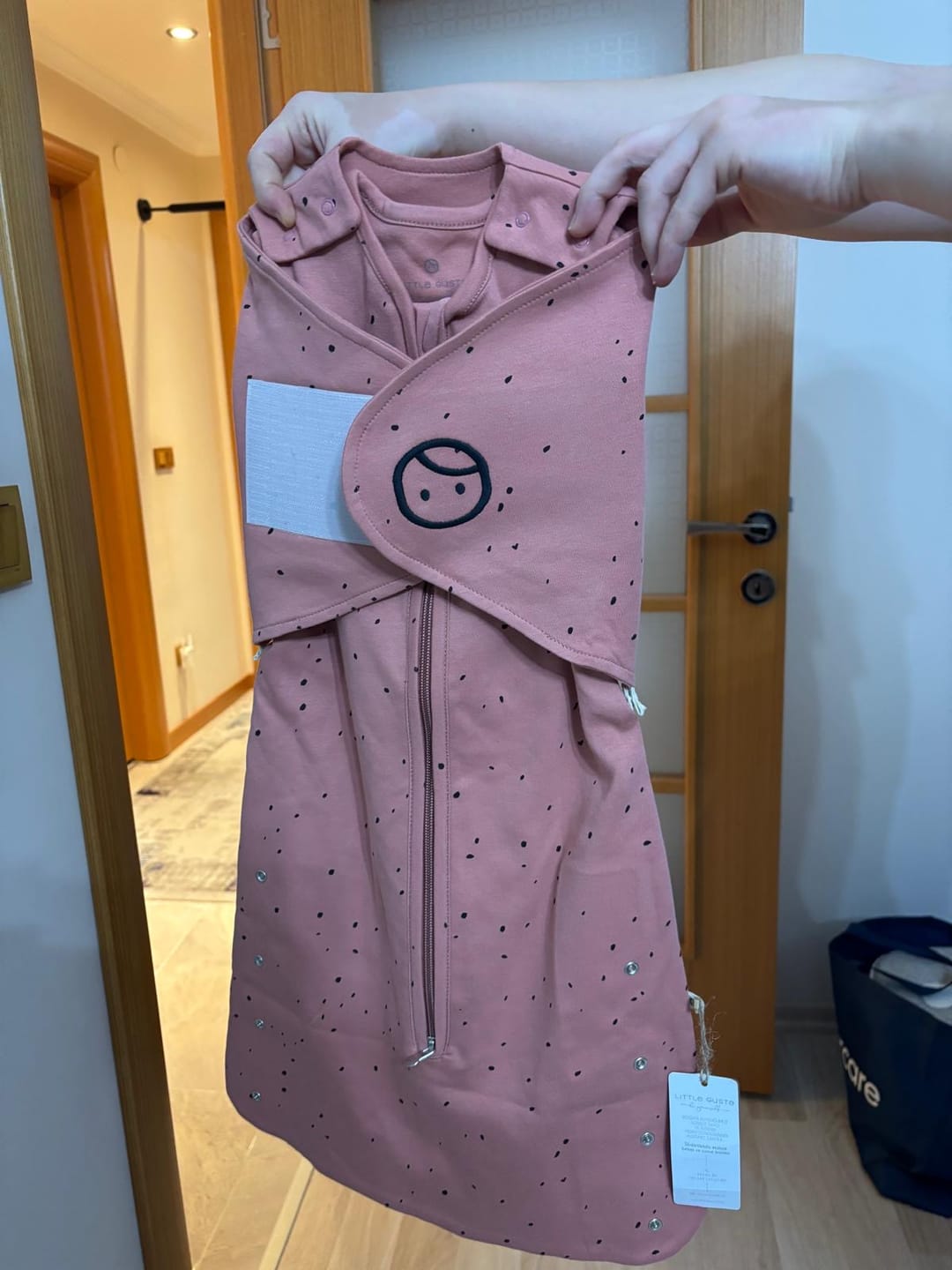 Customer photo review of Pelerin Uyku Tulumu 0-6 Ay Cosmos Pembe Organik Pamuk