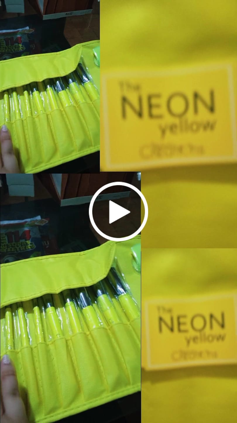 Customer video review of Brochas Amarillo Neón Beauty Creations - Venta al por mayor 4 Sets (B24NY)