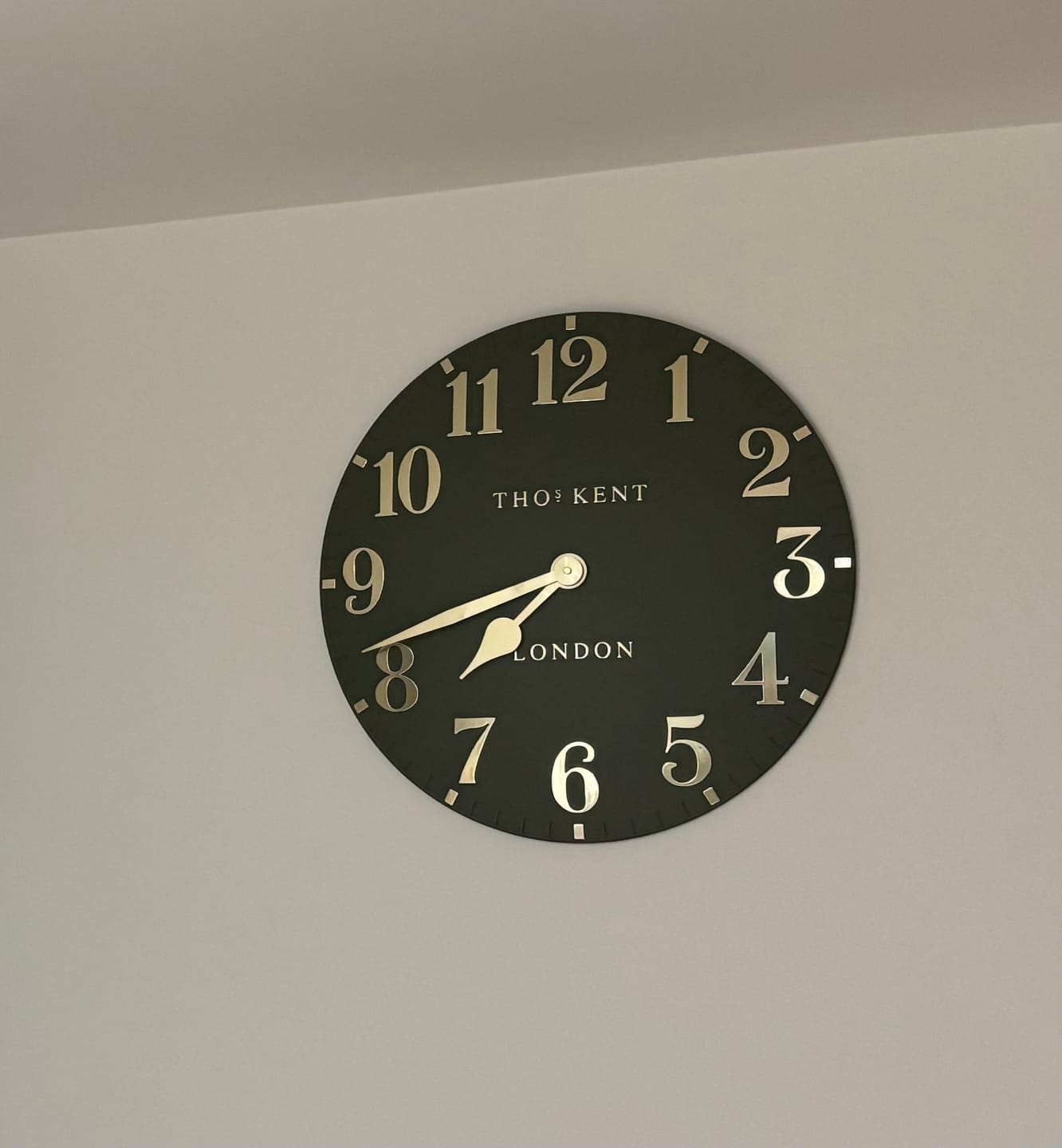 Customer photo review of Thomas Kent London. Arabic Wall Clock 20" (51cm) Lichen Green